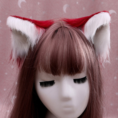 极速2pcs Handhmade Cute Furry Animal Ears Hairpin Headwear F