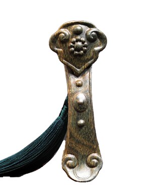 新品天然绿檀木雕刻事事如意手把件流苏手K把玩中式好运摆件桌面