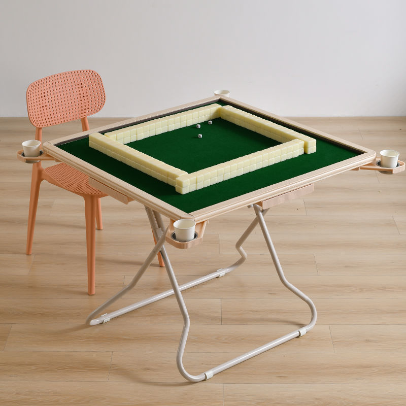 极速折叠麻将桌家用简约手动抽屉烟缸款四方桌子简易手Z搓宿舍小
