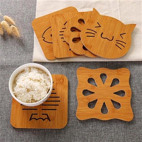 极速Bamboo Table Mat for Dining CTable Cats Owl Print Hollow
