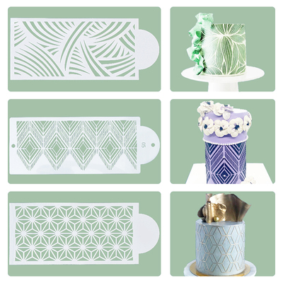 极速10pcs New Fondant Cake Stencils Mesh EmboPssing for Baki