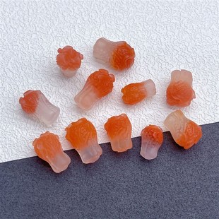 极速天然南红玛瑙雕刻白菜吊坠百财挂坠手链项O链侧挂DIY文玩珍珠