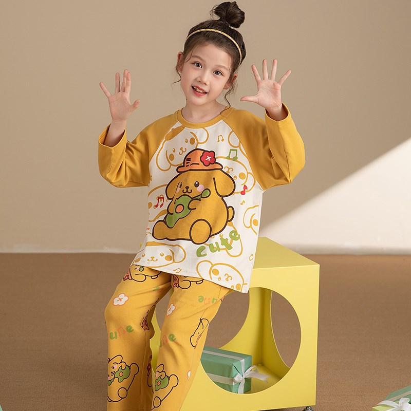 极速儿童睡衣女童2025新款春秋款长袖纯棉薄款家居服秋Z季女孩大