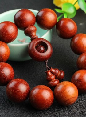 极速厂家直销红木手串红花梨木A佛珠非洲紫檀手链木质文玩男女转