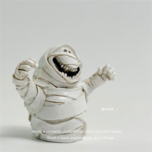 新品做个快乐的木乃伊p 吓鼠你!万圣节装饰潮玩树脂摆件桌面装饰