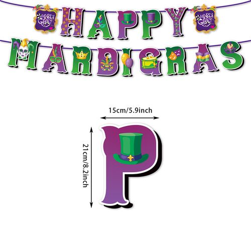 新品Mardi Gras Carnival Theme Party Balloon BaQnner Decorati