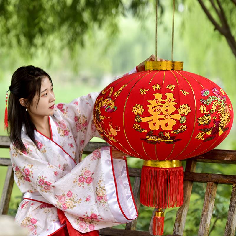极速结婚喜字灯笼婚庆春节过新年广告户外防N水装饰宫灯植绒布大