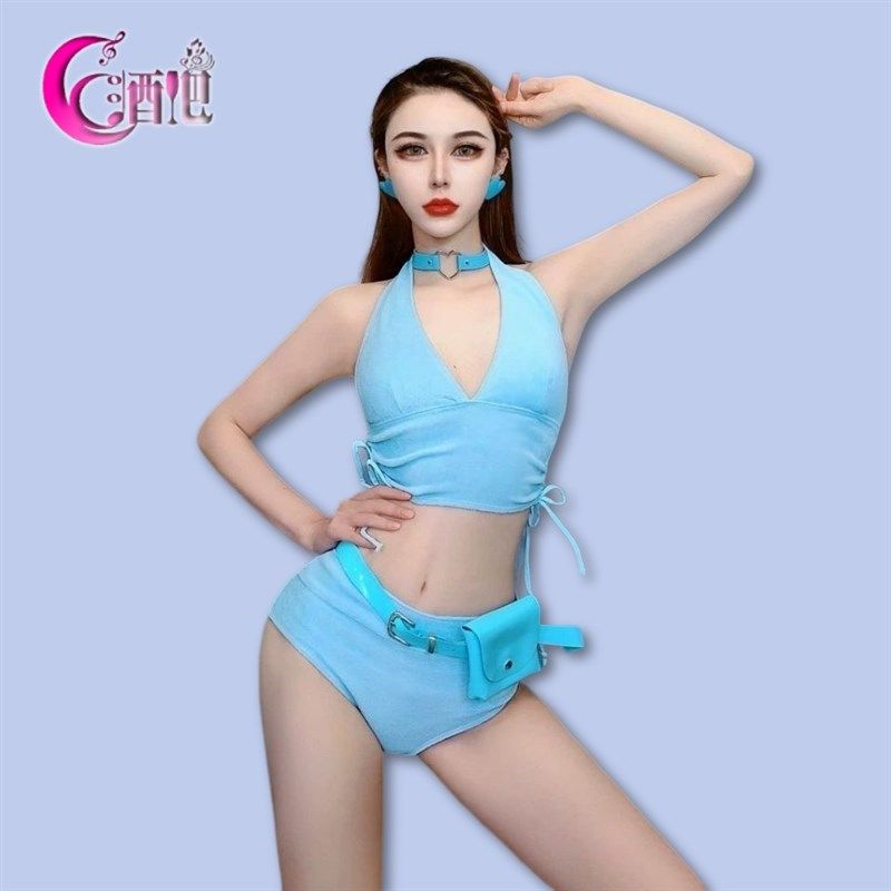 极速DS演c出服夜店GOGO服装dj女B组酒吧领舞爵士舞队女团性感蓝色