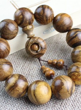 极速厂家直销原木老料印尼花奇楠木手串2.0奇楠沉香木1X08佛珠手