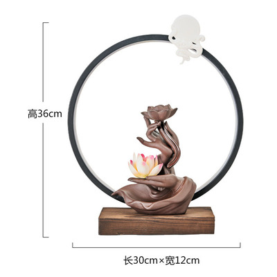 极速Backflow Incense Burner Waterfall IncenPse Burner Lotus