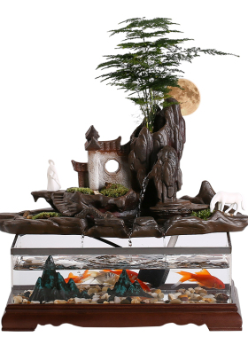 极速陶瓷假山f流水生财喷泉摆件客厅室内招财转运鱼缸玄关桌面装