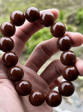 极速原生态焦糖巧克力白玉菩提根风化手串绕指柔单V圈老料文玩男