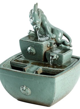 极速日进斗金 招财貔貅 中式收A银前台装饰开业礼物 陶瓷家用流水