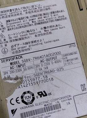 极速安川5系伺服驱动器SGDV-7R6A01A00G2000 1KW原装拆机外壳遐思