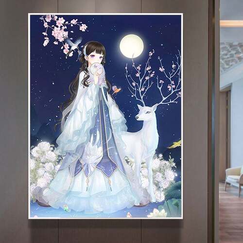 新品5d钻石画h满钻卡通女孩点钻十字绣2020新款儿童卧室水晶公主