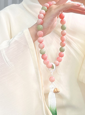 极速桃之夭夭白玉菩提o根手串圆珠手持新中式汉服挂件配饰菩提子