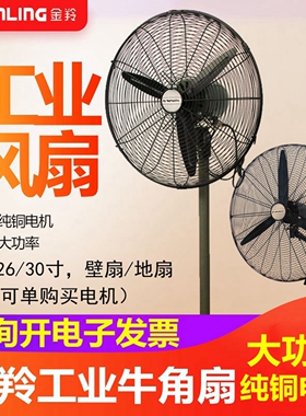 金羚牛角扇FB2-50(3A)6575 20/26/30寸强力工业落地扇壁挂电风扇