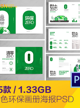 创意绿色环保生活习惯能源利用宣传画册海报psd设计素材D2371901