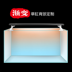 鱼缸背景纸画高清草缸海缸亚马逊原生造景蓝白渐变色天空白云雷龙