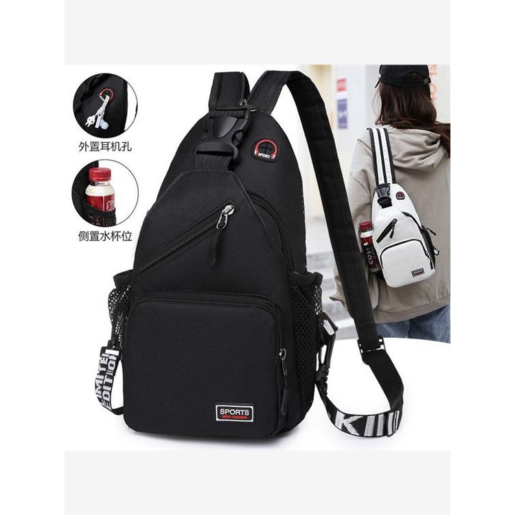 旅行出差小背包2024新款潮超火牛津布双肩包女百搭单肩包男斜跨包