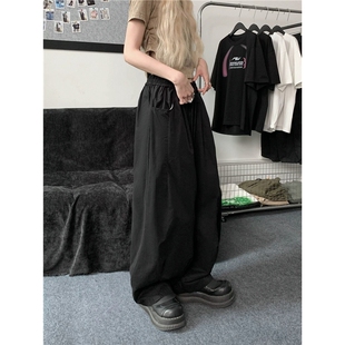 灯笼裤 胖妹妹大码 男女春夏宽松抽绳日系休闲裤 裤 子 300斤潮酷工装