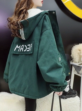 洋气韩版加绒炸街新款女秋冬加厚百搭棉服2025年棉衣宽松工装外套