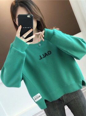 华夫格卫衣女潮春秋季2026新款学生韩版宽松百搭圆领长袖上衣