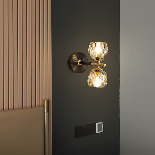 帕莎全铜水晶后现代壁灯