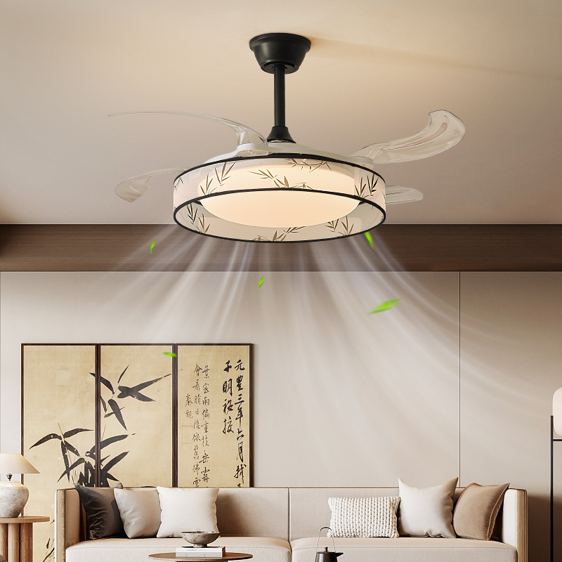 帕莎 风扇灯 中式复古餐厅卧室灯设计师款宋氏美学禅意茶室吊扇灯