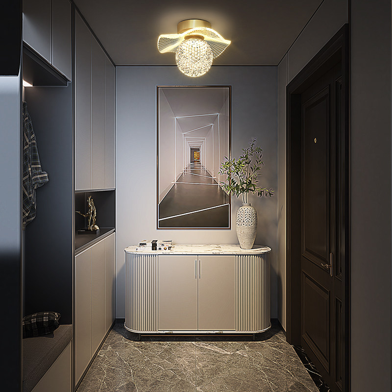 帕莎全铜轻奢现代简约过道灯氛围装饰走廊阳台玄关门厅吸顶灯具