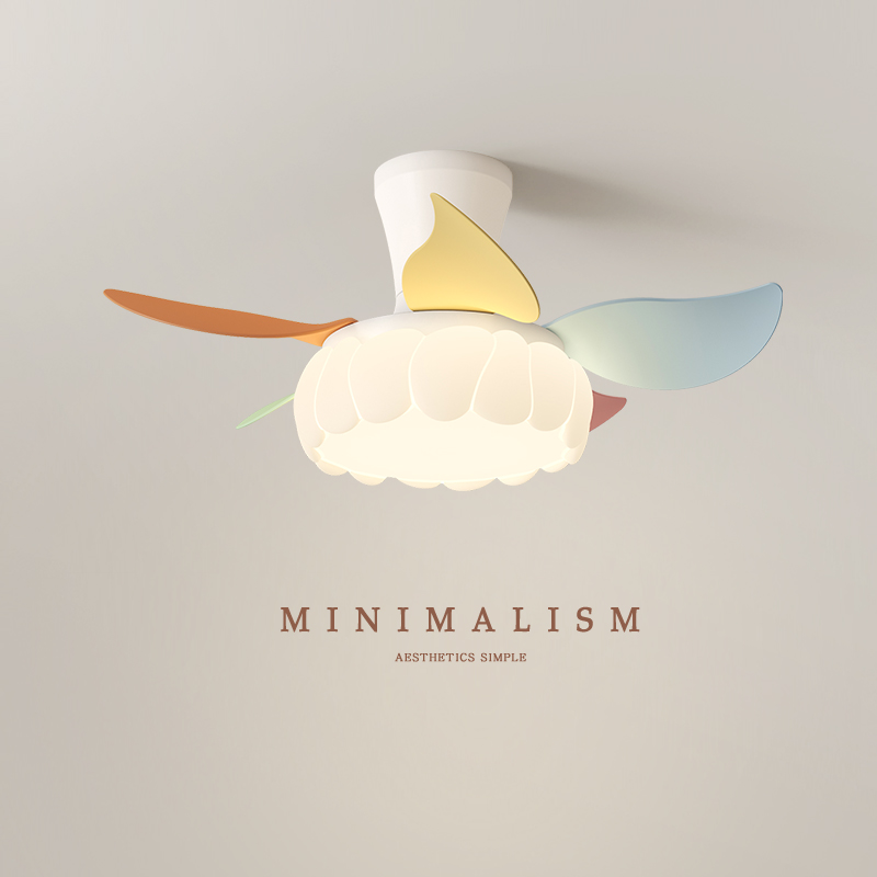 帕莎儿童房风扇灯2025年新款奶油风卧室吊扇灯男孩女孩房间吸顶灯