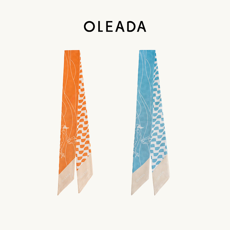 OLEADA新款绑包包丝巾女士配饰柔软丝滑双面设计时尚百搭围脖头巾