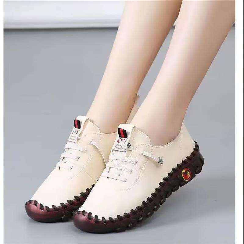 榕坤女鞋软皮软底牛筋底休闲鞋春秋女士一脚蹬健步鞋防滑妈妈鞋a1