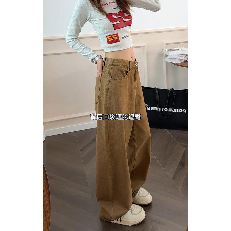 2026春季新款百搭显瘦显高男裤阔腿裤水洗牛仔裤男款宽松直筒裤a2