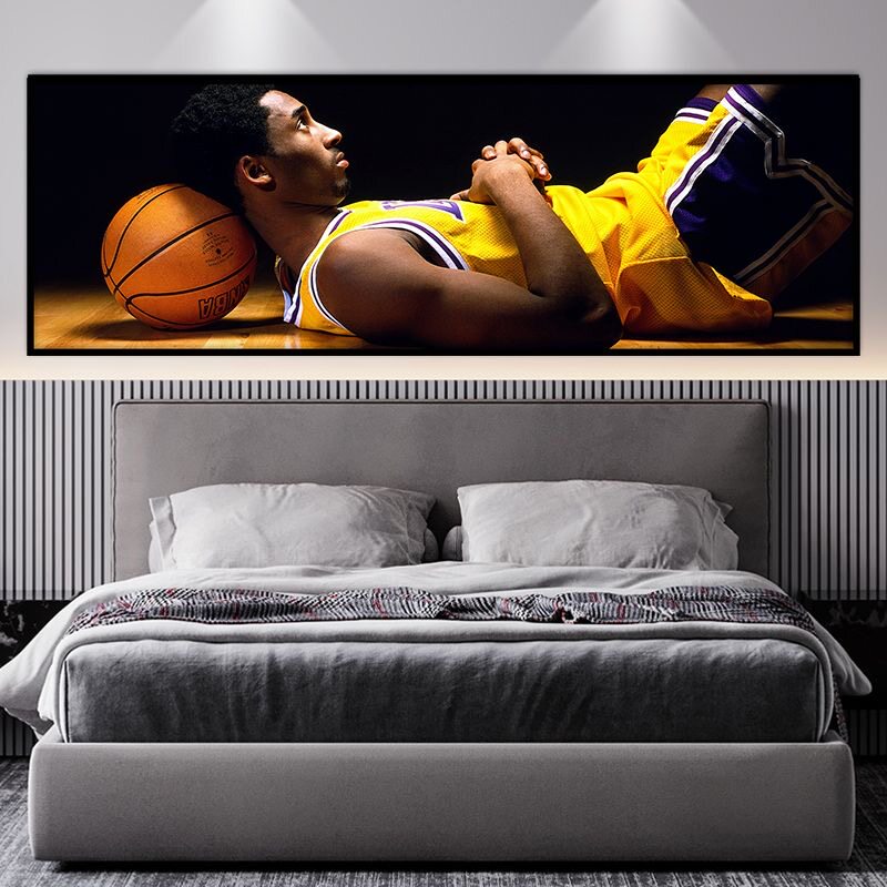 NBA球星卧室床头自粘装饰画詹姆斯科比库里墙贴画沙发背景墙贴画
