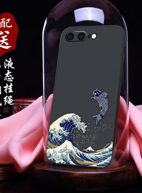 新中式手机壳适用iphonexsmax乘风破浪8plus苹果7软硅胶x/xr书画se2创意se3神奈川冲浪里6s保护套6plus防摔xs