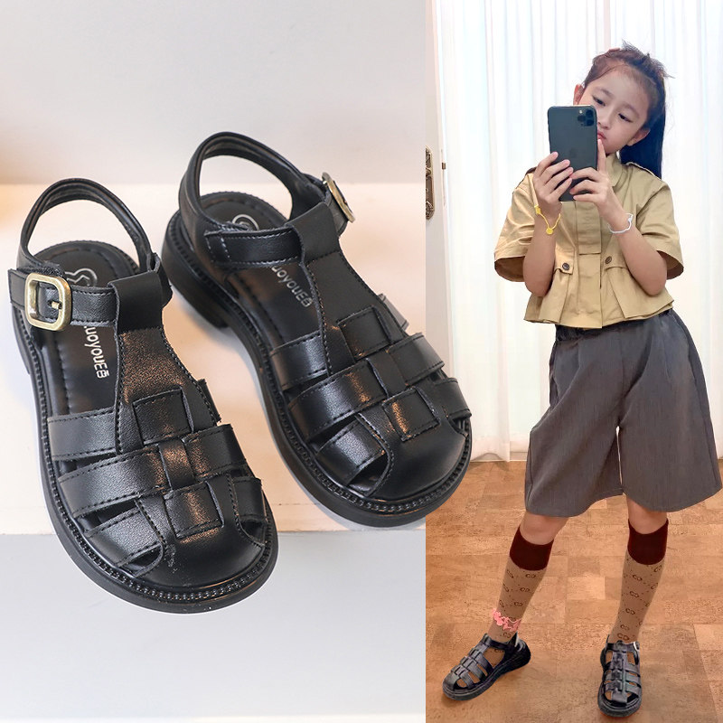 女童凉鞋2026新款夏季爆款中大童包头软底公主罗马鞋女孩宝宝夏款