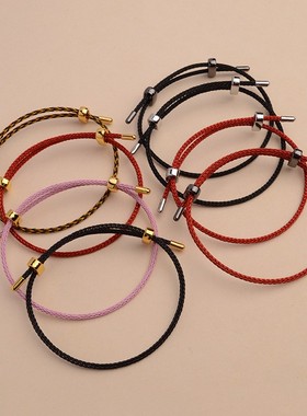 20262mm钢丝手绳可调节手链防水可穿转运珠男女情侣手环礼物红绳