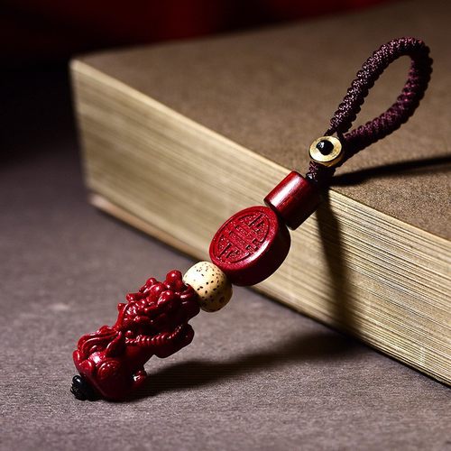 2026朱砂貔貅汽车钥匙扣挂件男士财运貔貅车钥匙扣女创意挂饰