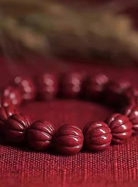 2026原矿纯正朱砂手串真货紫金砂帝王红砂南瓜珠手串手链女真品散