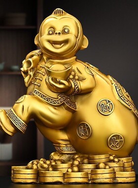 2026金猴招财摆件家居客厅办公室开运可爱吉祥物开业乔迁礼品风水