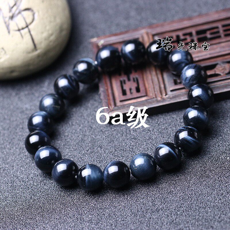 2026天然蓝虎眼手链 5a6a蓝虎眼石士手链花纹 地摊货源水晶饰品