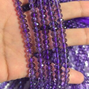 2026【压电水晶配件】人造紫水晶刻面盘珠DIY饰品配件手串项链压