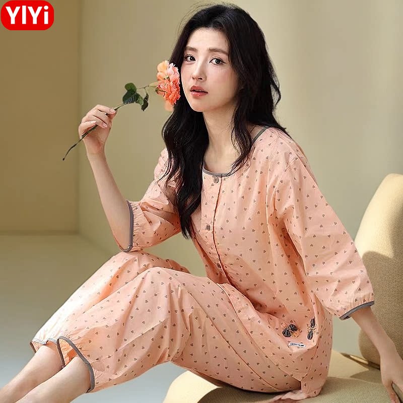 2026年新款女士七分袖睡衣套装图片