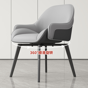 可旋转360餐桌椅2026新款意式家用餐椅酒店餐厅靠背椅接待洽谈椅