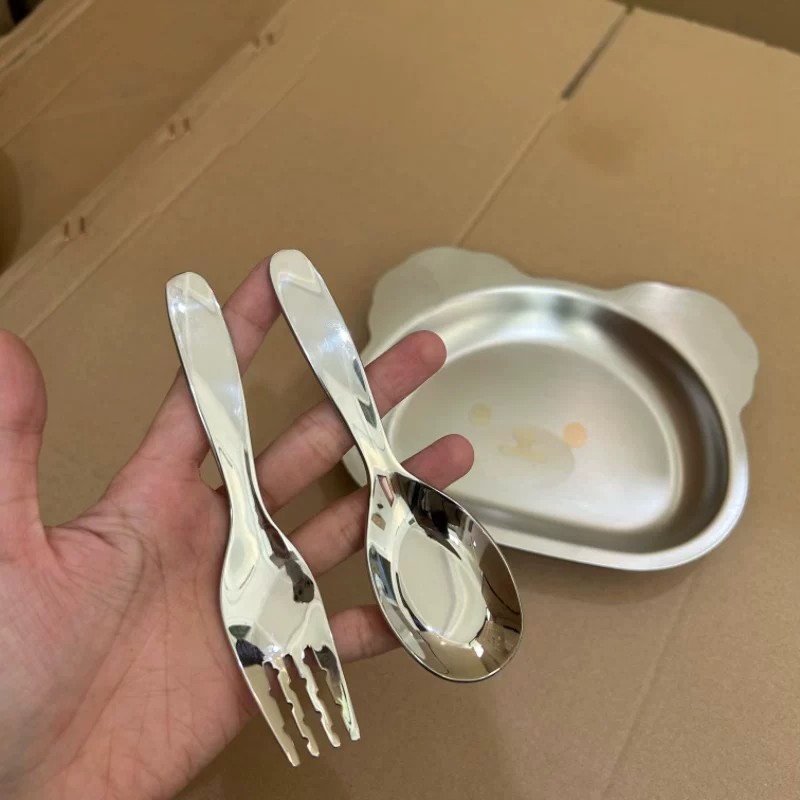 儿童勺子套装不锈钢儿童勺叉餐具勺叉宝宝勺水果叉小汤匙甜品勺子
