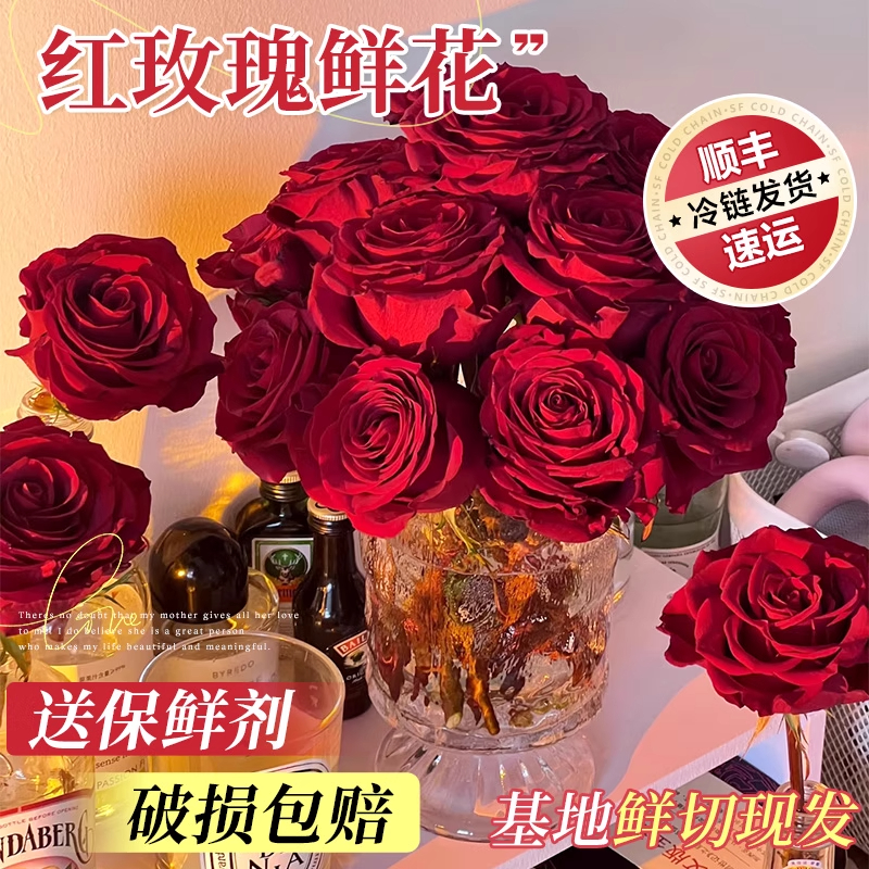 红玫瑰鲜花云南基地直发鲜花束室
