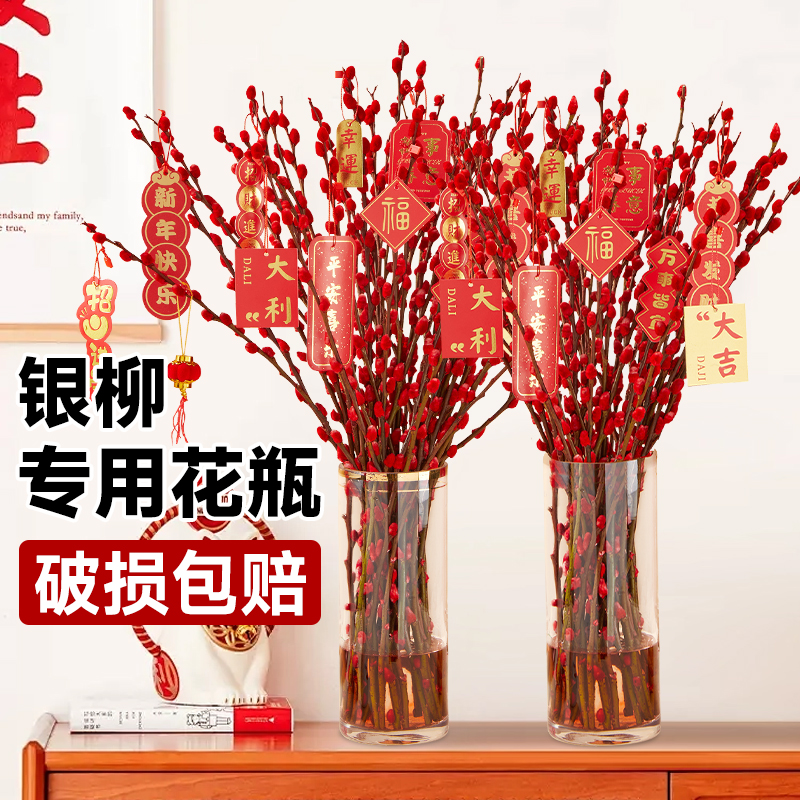 适合插银柳的花瓶摆件客厅水培绿