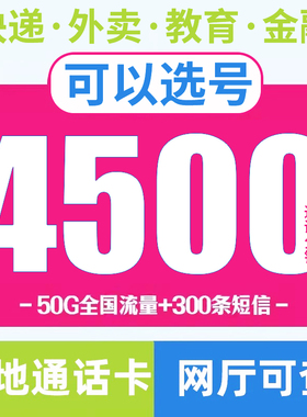 移动电话卡分钟数多超长通话卡语音卡2000分钟快递外卖骑士手机卡