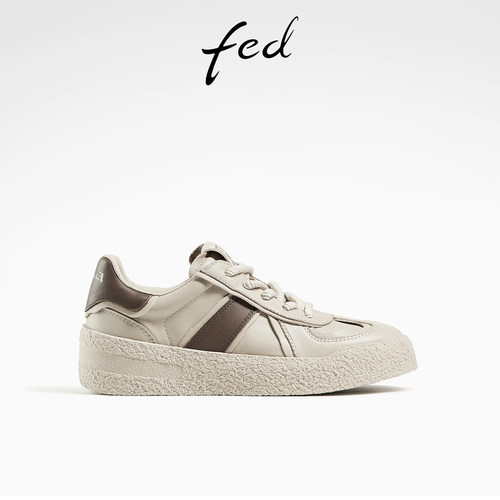 复古运动休闲鞋女厚底板鞋德训鞋